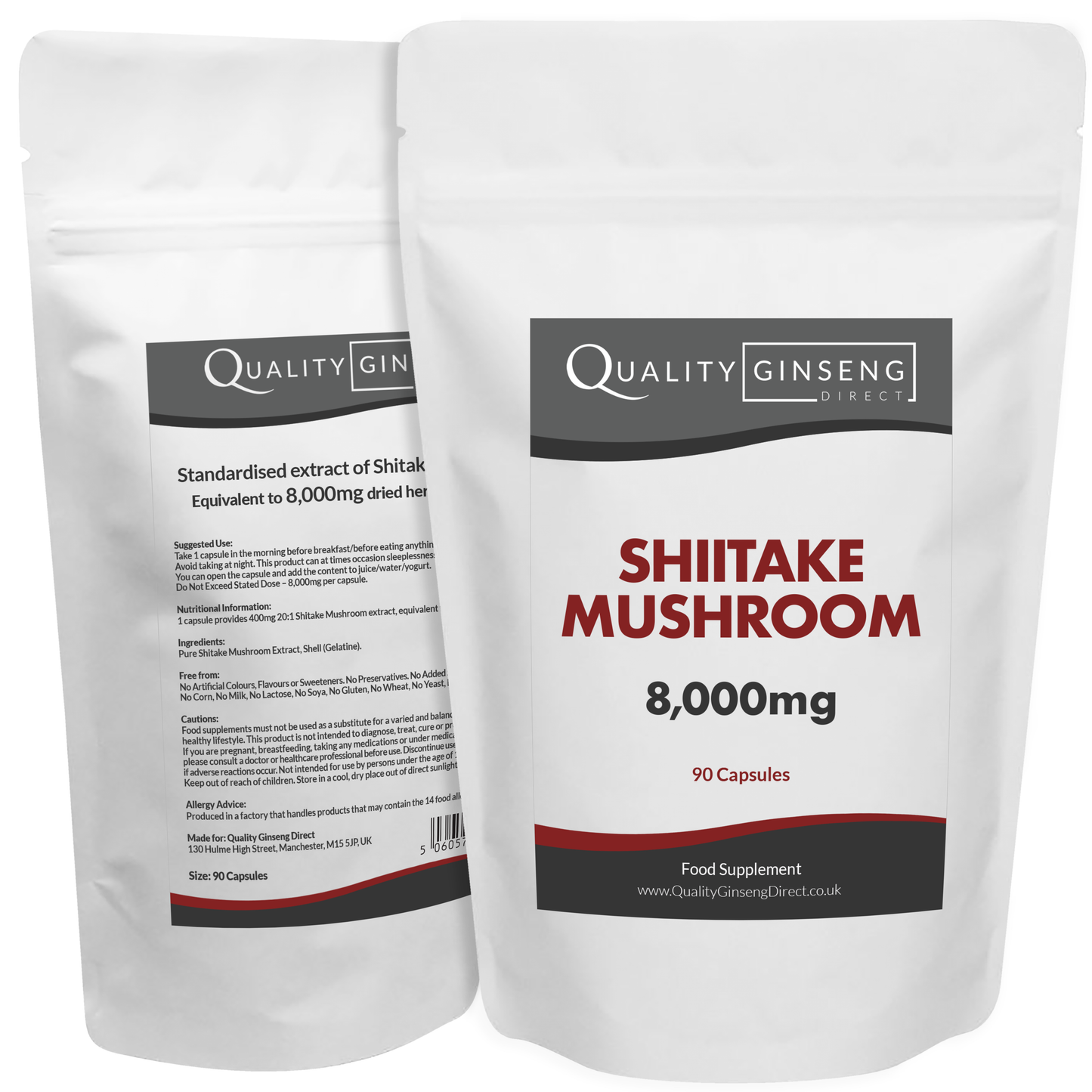 Shiitake Mushroom | 8,000mg Capsules | Size: 90 Capsules | Powerful Formula