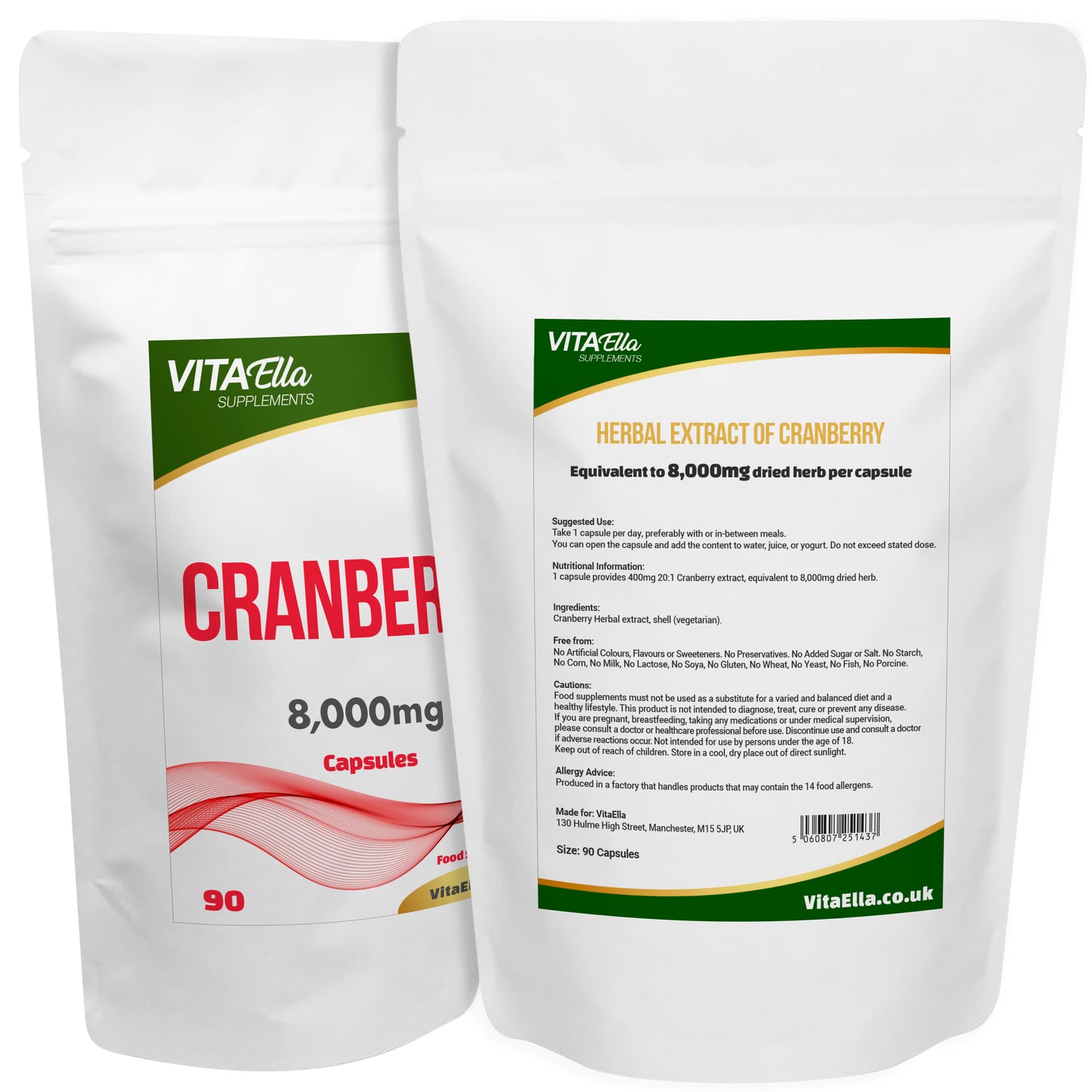 Cranberry | 8,000mg Capsules | Size: 90 Capsules | Powerful Formula