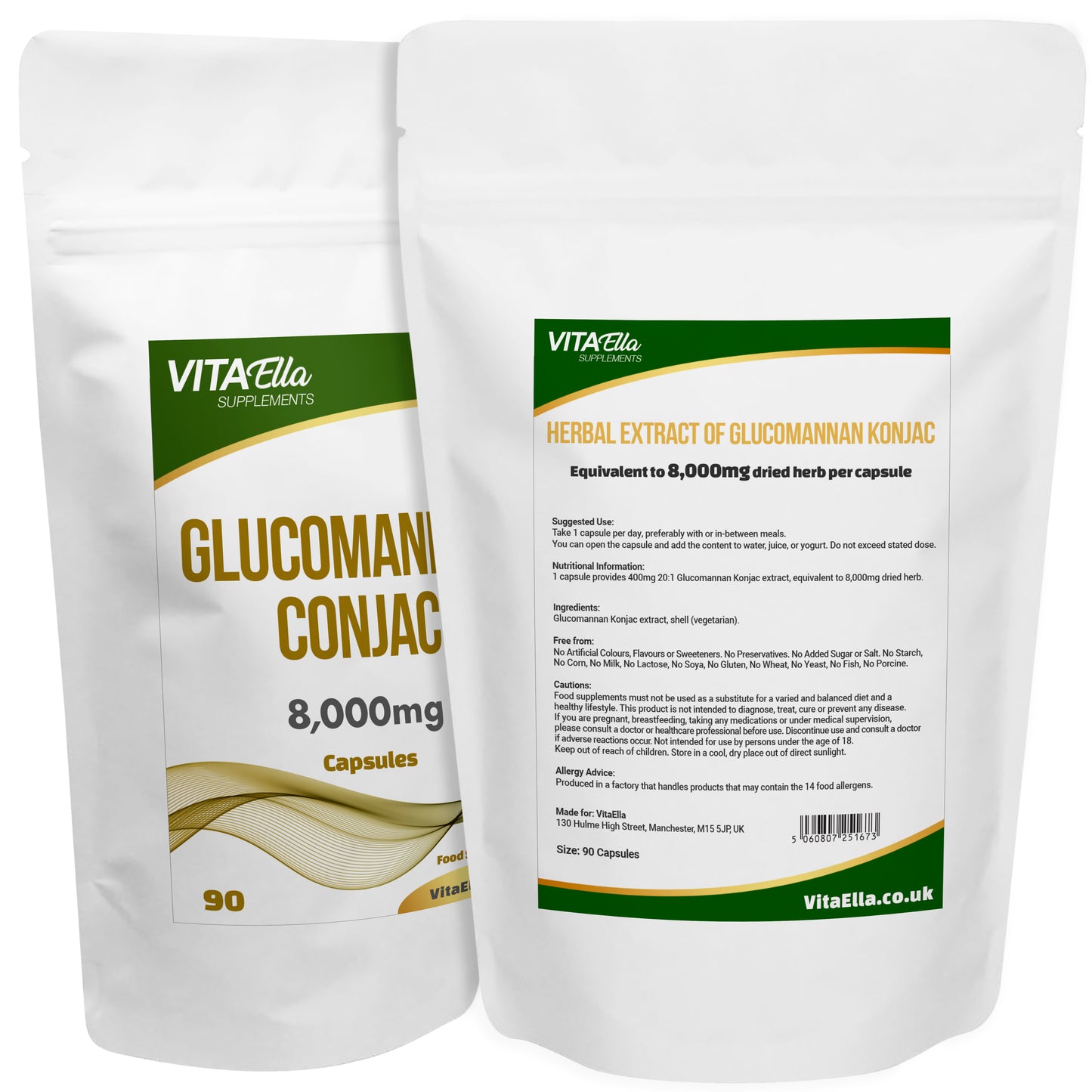 Glucomannan Konjac | 8,000mg Capsules | Size: 90 Capsules | Powerful Formula