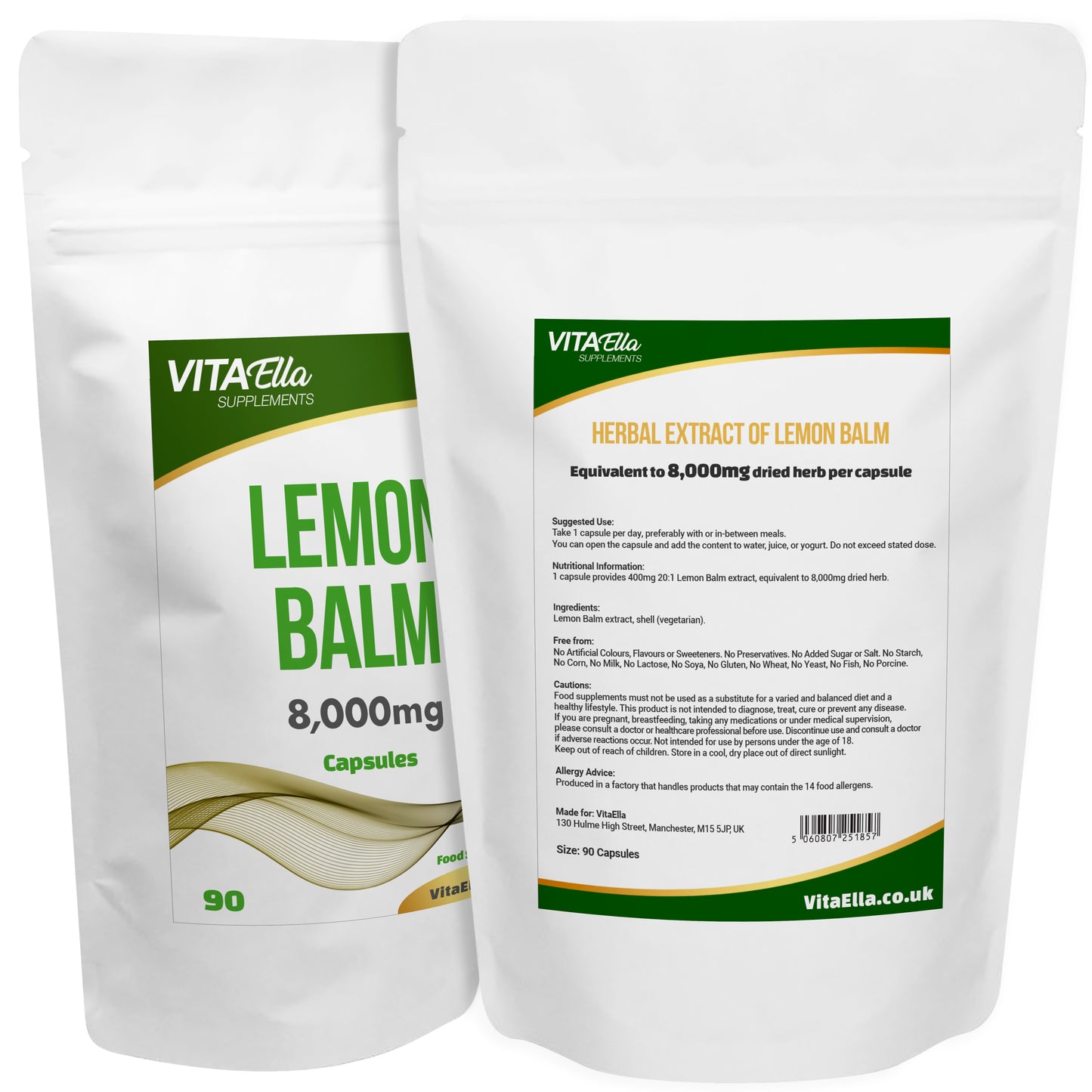 Lemon Balm | 8,000mg Capsules | Size: 90 Capsules | Powerful Formula