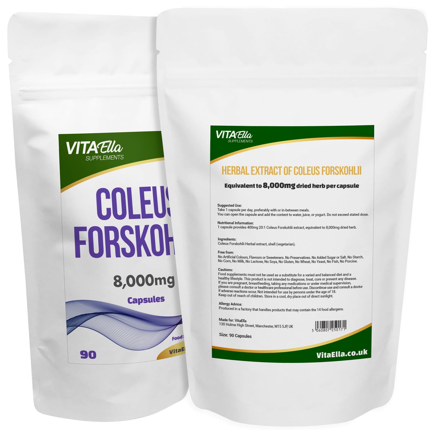 Coleus Forskohlii | 8,000mg Capsules | Size: 90 Capsules | Powerful Formula