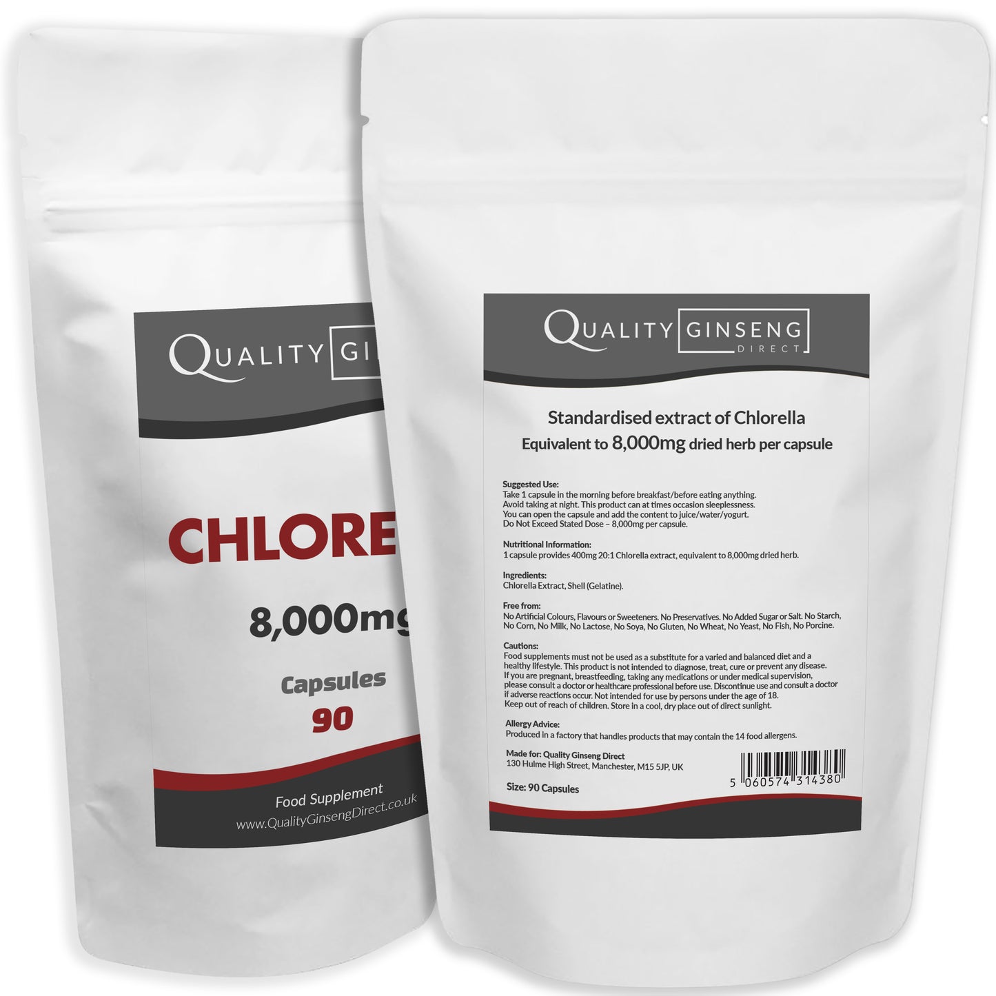 Chlorella | 8,000mg Capsules | Size: 90 Capsules | Powerful Formula