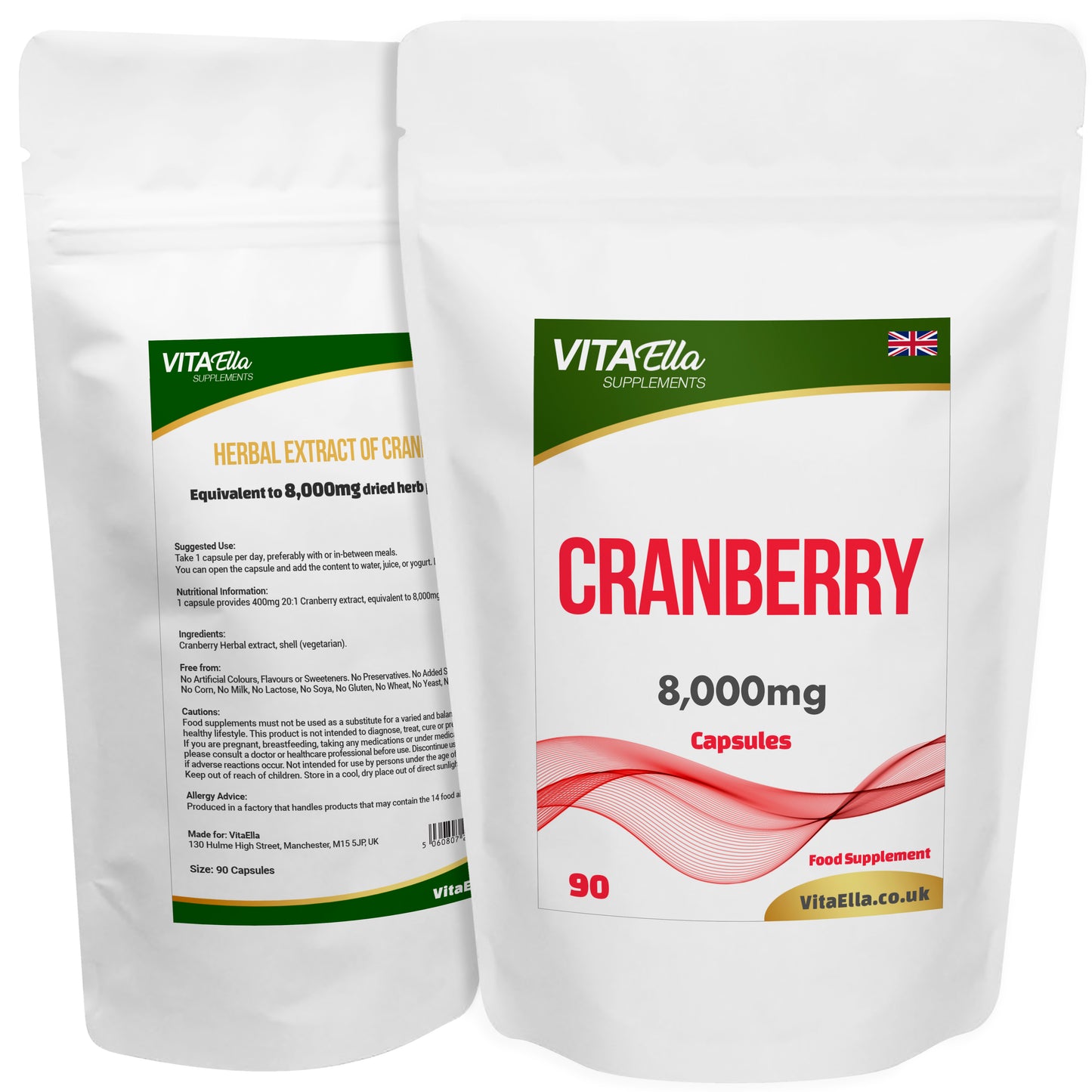 Cranberry | 8,000mg Capsules | Size: 90 Capsules | Powerful Formula