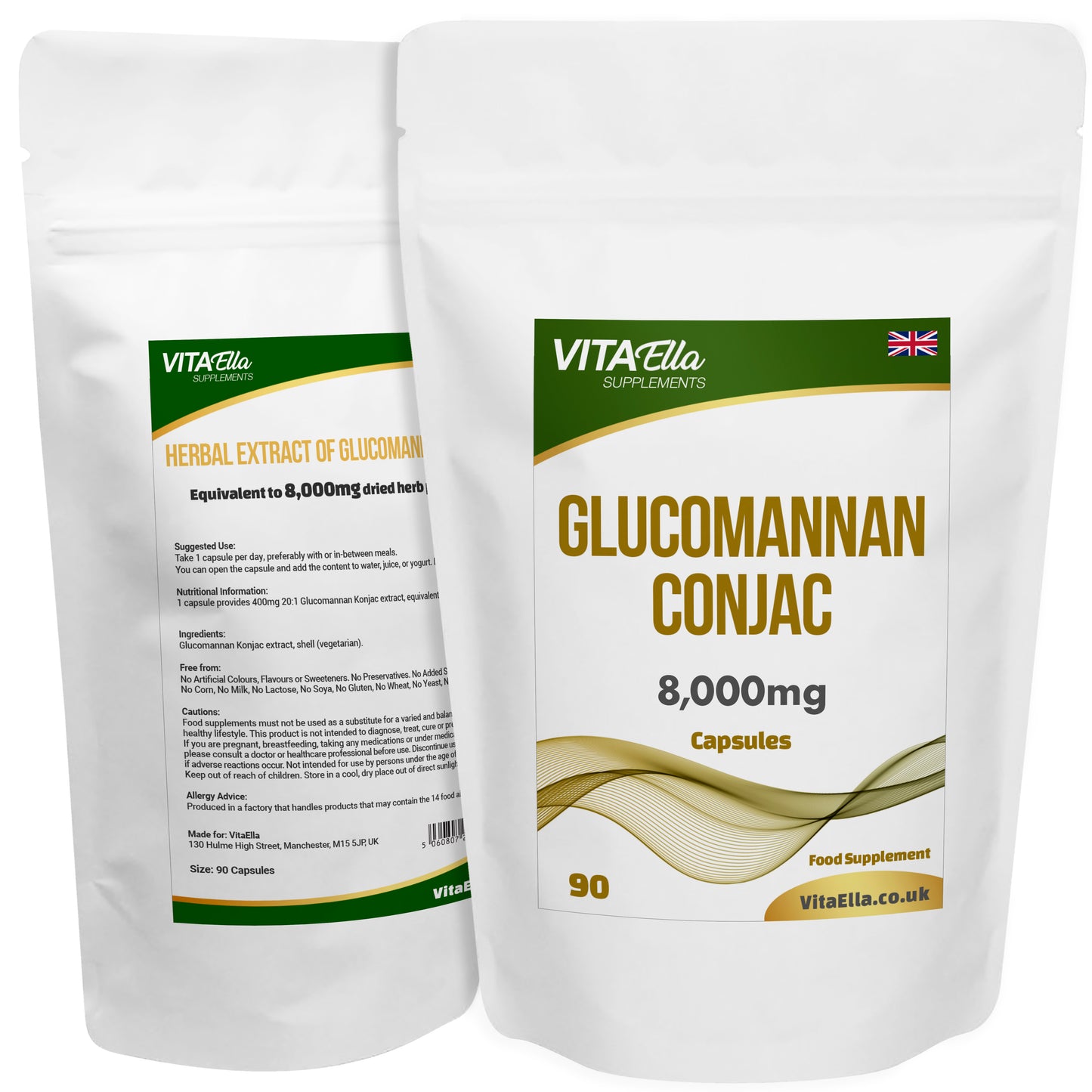 Glucomannan Konjac | 8,000mg Capsules | Size: 90 Capsules | Powerful Formula