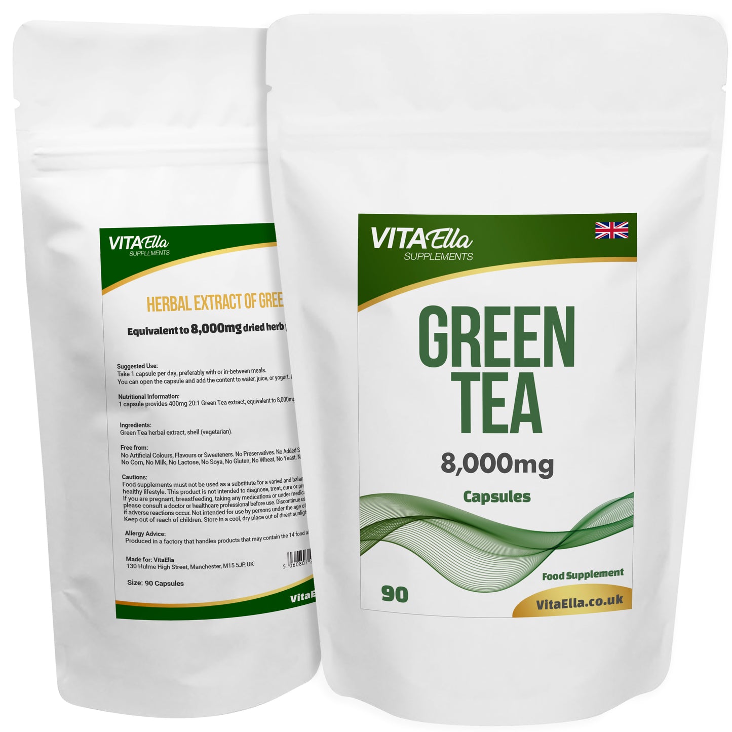 Green Tea | 8,000mg Capsules | Size: 90 Capsules | Powerful Formula