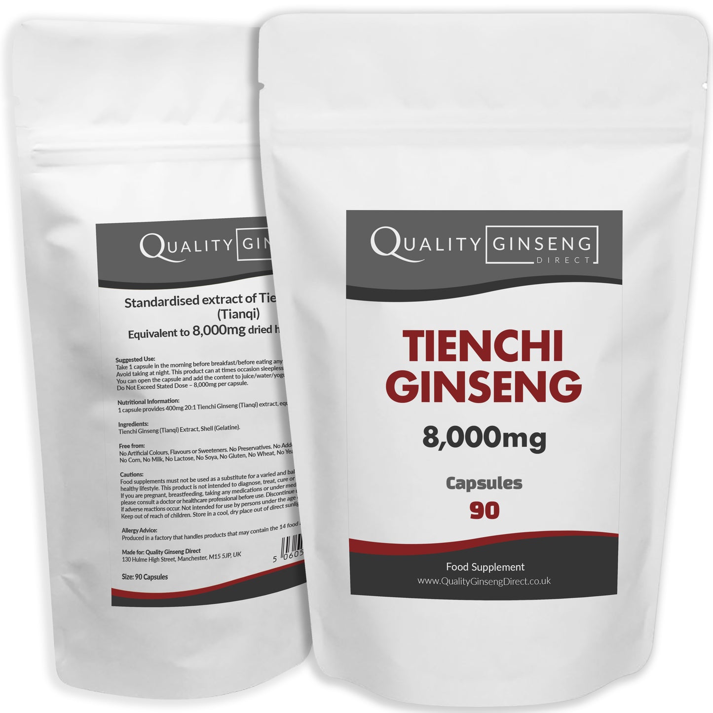 Tienchi Ginseng | 8,000mg Capsules | Size: 90 Capsules | Powerful Formula