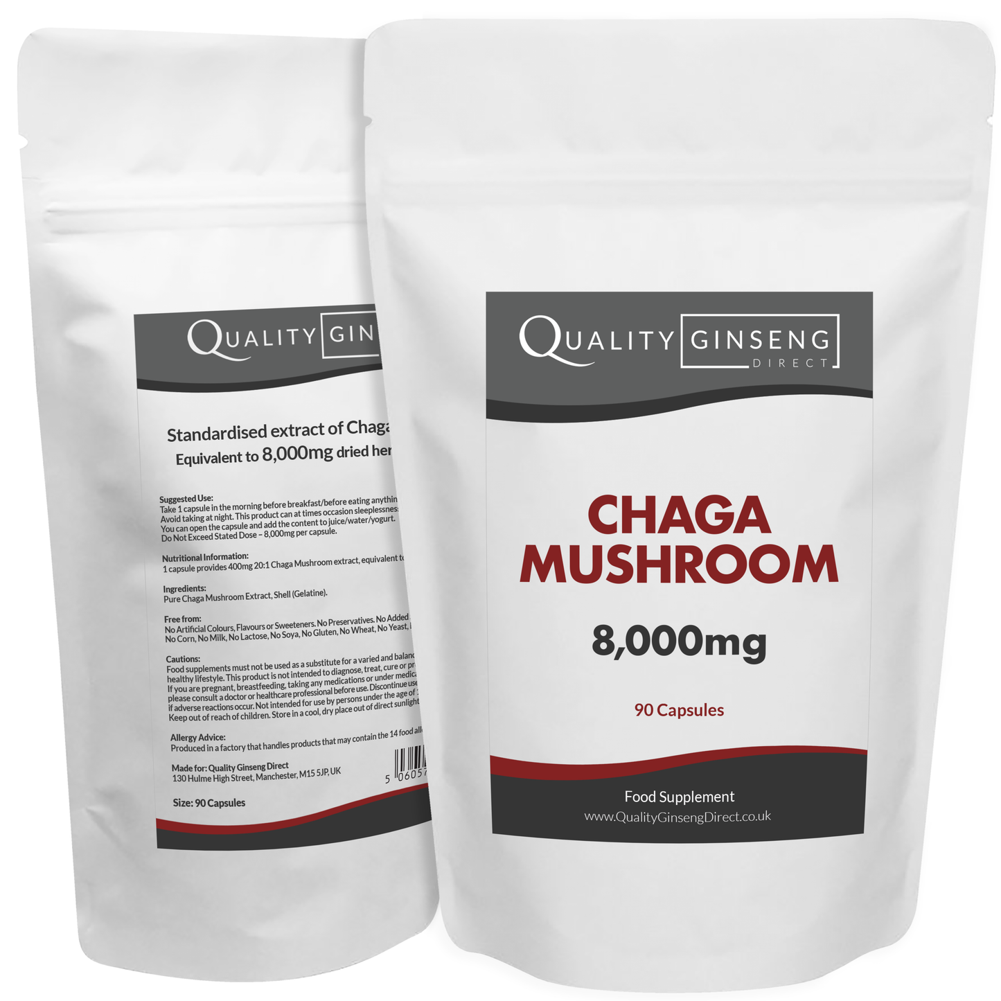 Chaga Mushroom  | 8,000mg Capsules | Size: 90 Capsules | Powerful Formula