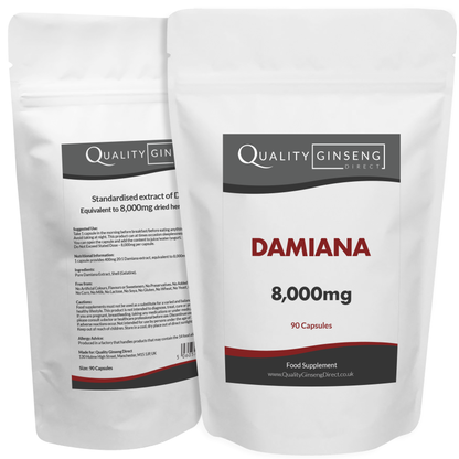 Damiana  | 8,000mg Capsules | Size: 90 Capsules | Powerful Formula