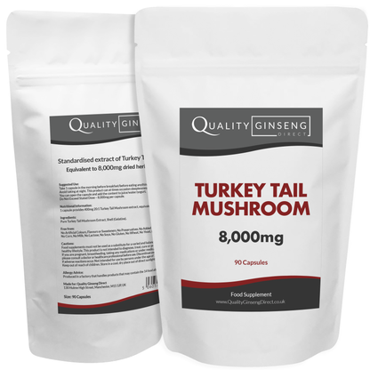 Turkey Tail Mushroom  | 8,000mg Capsules | Size: 90 Capsules | Powerful Formula