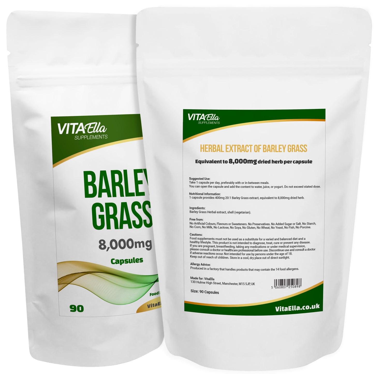 Barley Grass | 8,000mg Capsules | Size: 90 Capsules | Powerful Formula