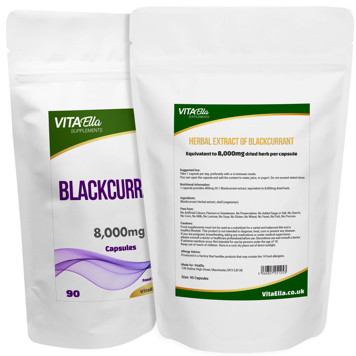 Blackcurrant  | 8,000mg Capsules | Size: 90 Capsules | Powerful Formula