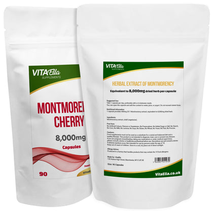 Montmorency Cherry  | 8,000mg Capsules | Size: 90 Capsules | Powerful Formula