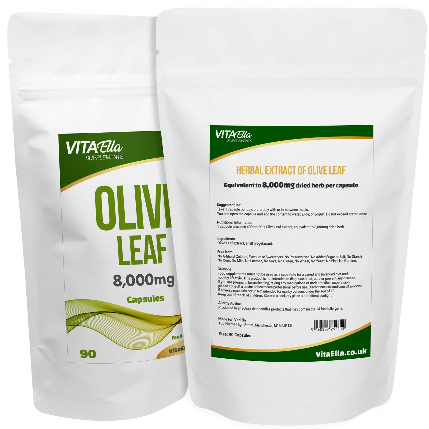 Olive Leaf | 8,000mg Capsules | Size: 90 Capsules | Powerful Formula