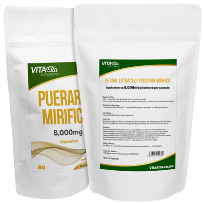 Pueraria Mirifica (White Kwao Krua) | 8,000mg Capsules | Size: 90 Capsules | Powerful Formula