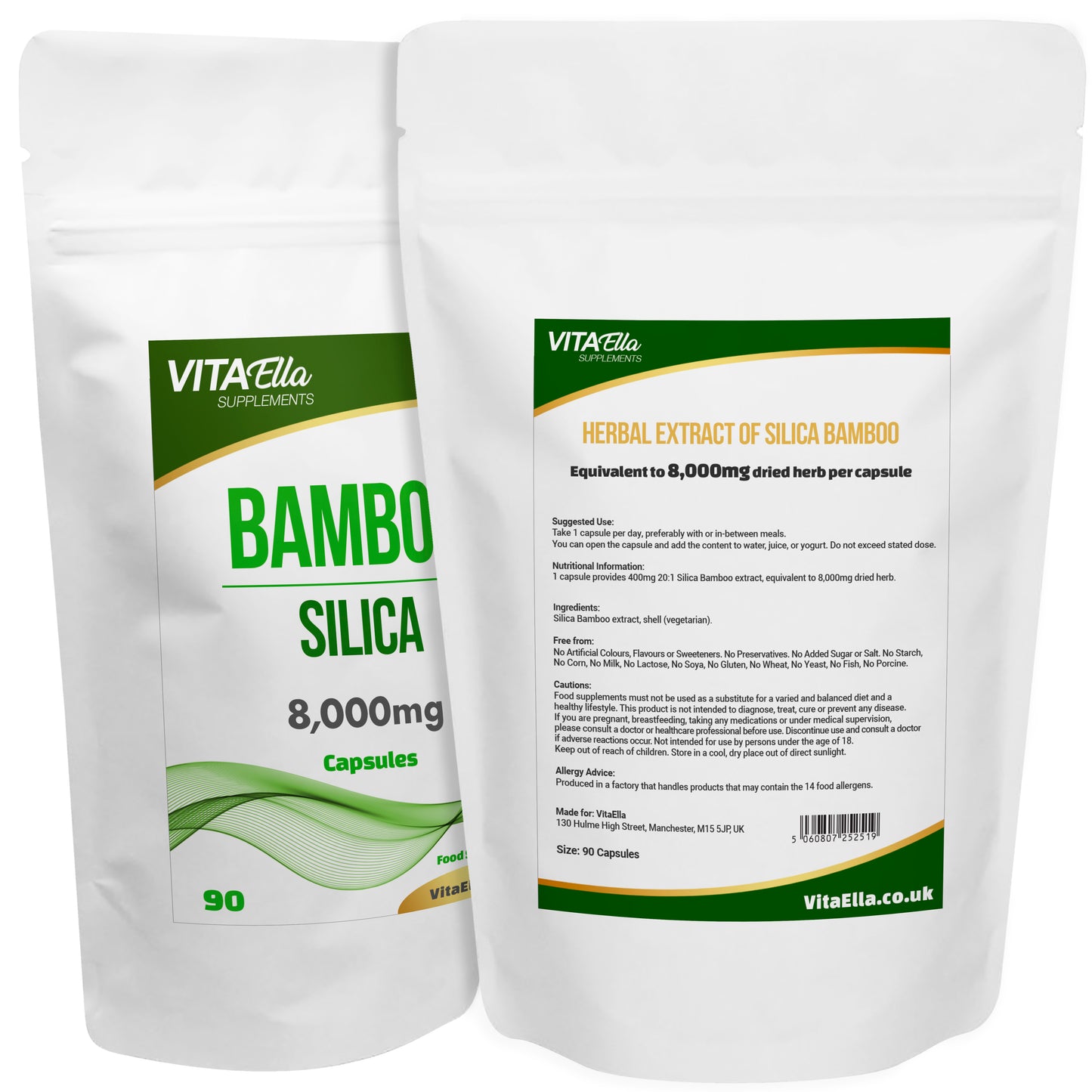 Silica Bamboo  | 8,000mg Capsules | Size: 90 Capsules | Powerful Formula