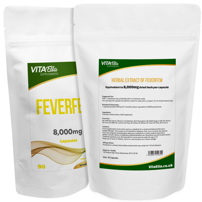 Feverfew  | 8,000mg Capsules | Size: 90 Capsules | Powerful Formula