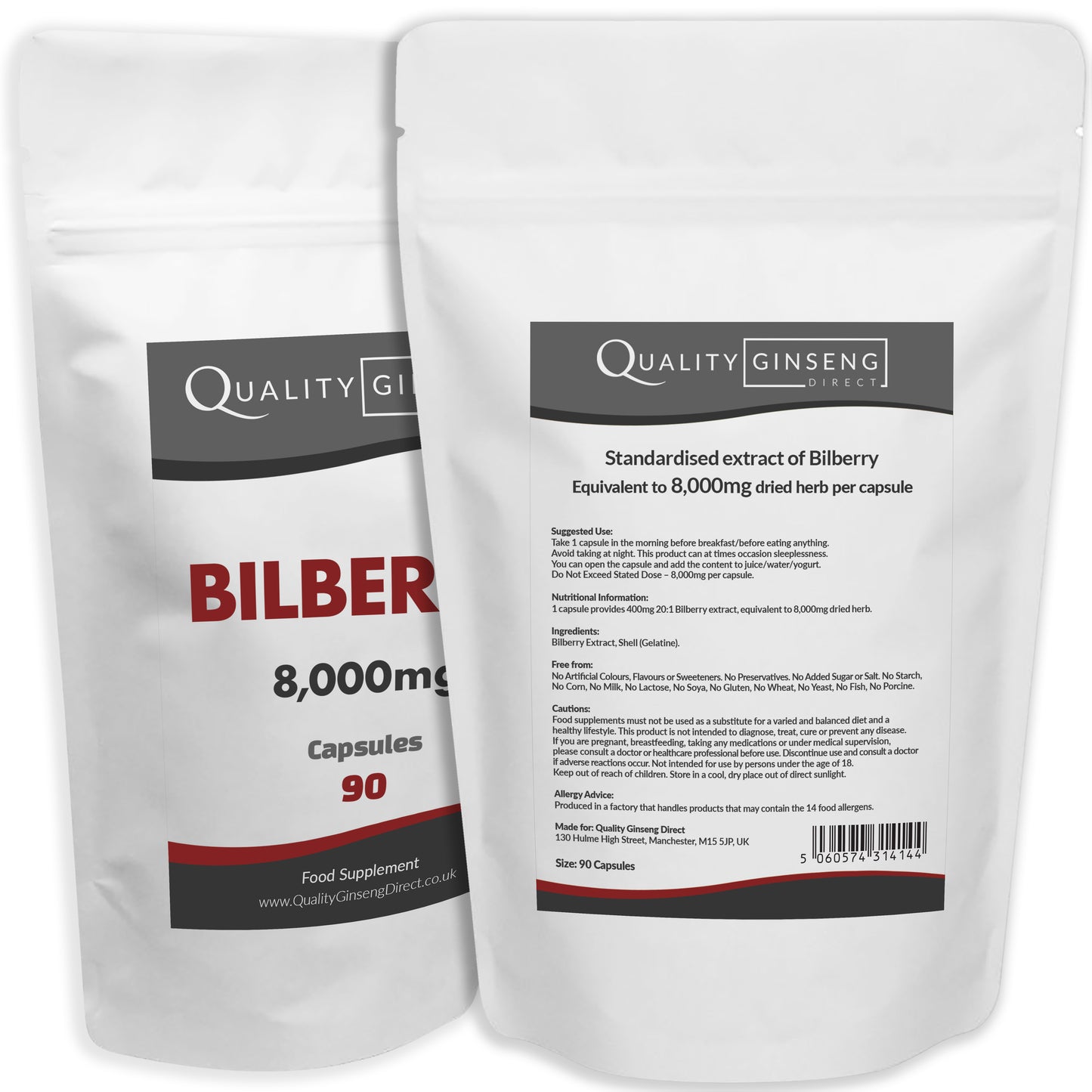 Bilberry  | 8,000mg Capsules | Size: 90 Capsules | Powerful Formula