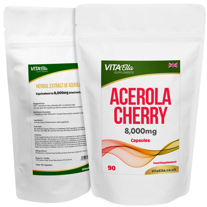 Acerola Cherry | 8,000mg Capsules | Size: 90 Capsules | Powerful Formula