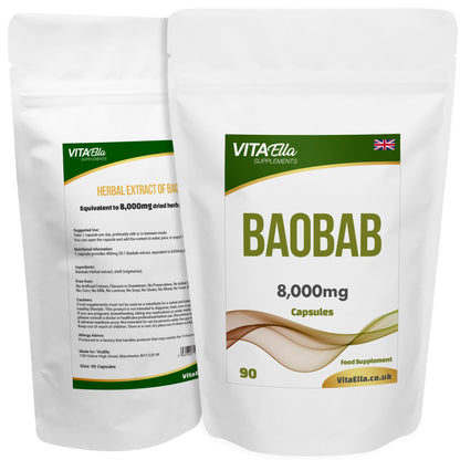 Baobab | 8,000mg Capsules | Size: 90 Capsules | Powerful Formula