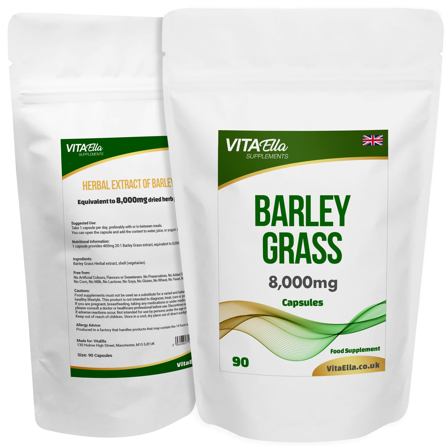 Barley Grass | 8,000mg Capsules | Size: 90 Capsules | Powerful Formula