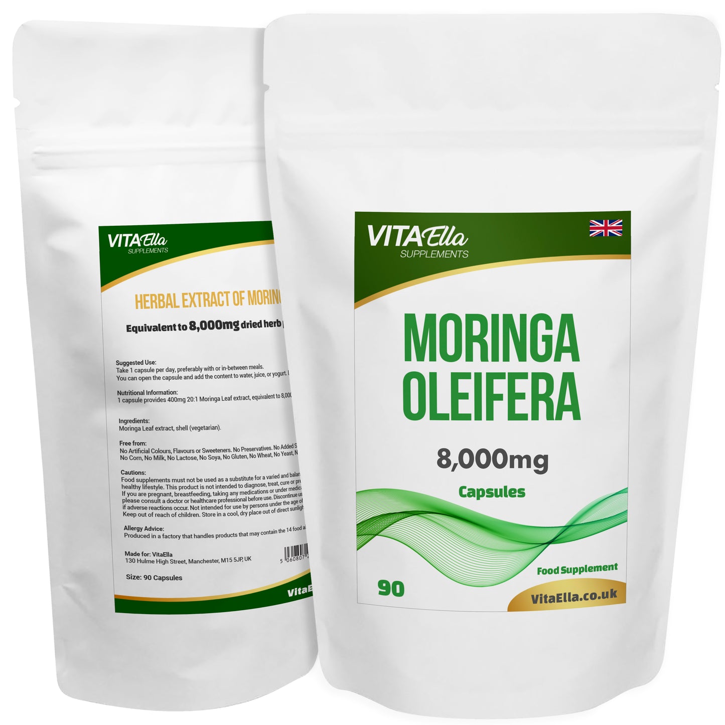 Moringa Leaf  | 8,000mg Capsules | Size: 90 Capsules | Powerful Formula