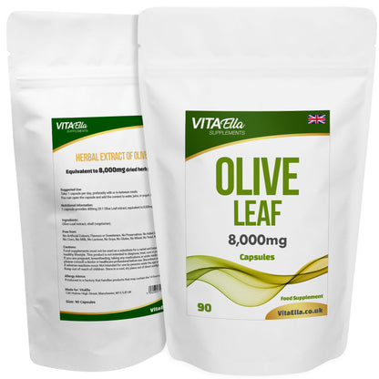 Olive Leaf | 8,000mg Capsules | Size: 90 Capsules | Powerful Formula