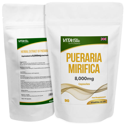 Pueraria Mirifica (White Kwao Krua) | 8,000mg Capsules | Size: 90 Capsules | Powerful Formula