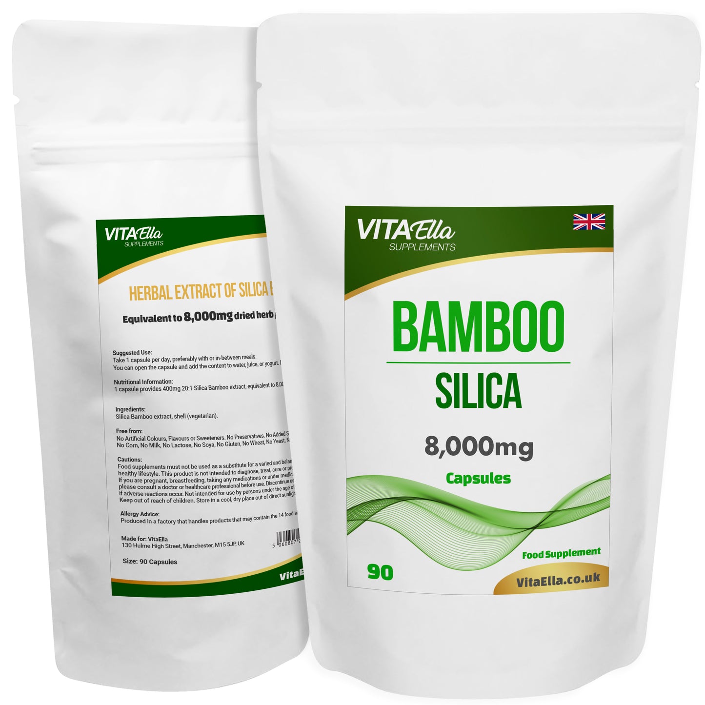 Silica Bamboo  | 8,000mg Capsules | Size: 90 Capsules | Powerful Formula