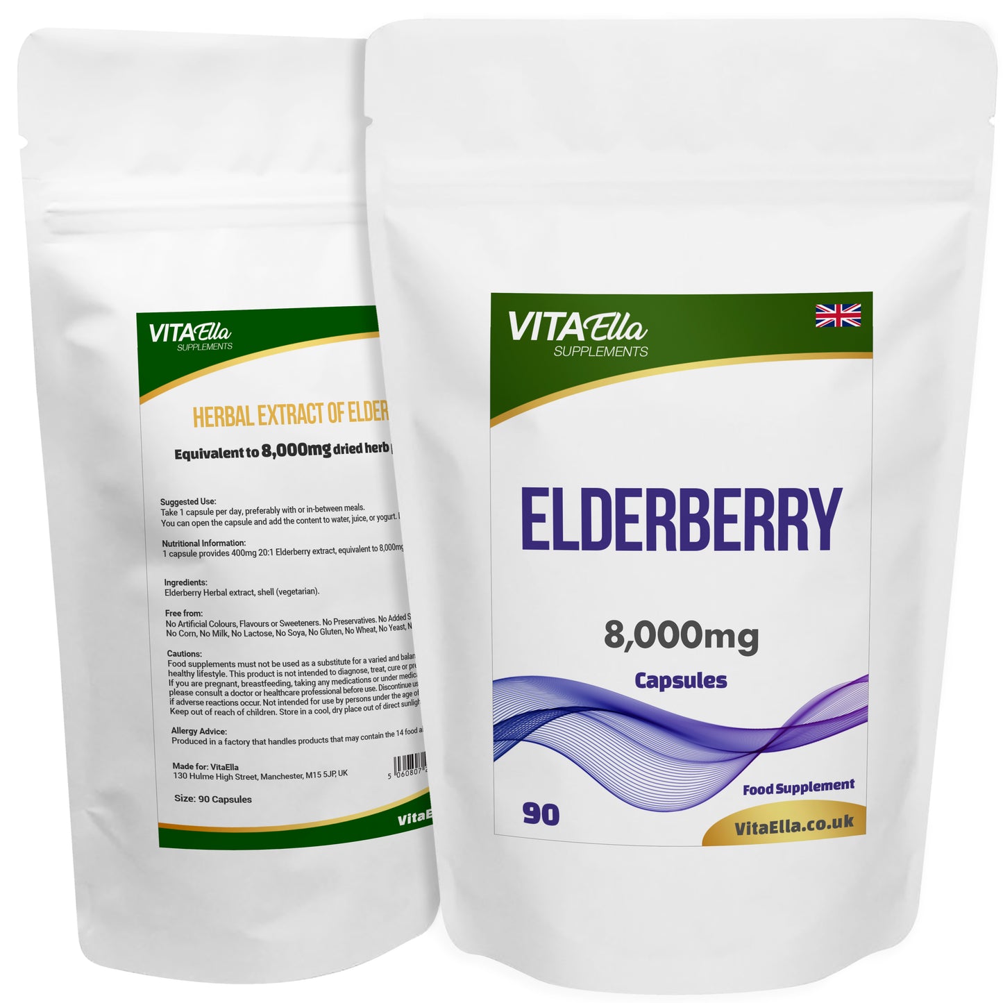 Elderberry  | 8,000mg Capsules | Size: 90 Capsules | Powerful Formula