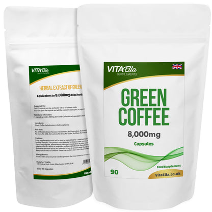 Green Coffee Bean  | 8,000mg Capsules | Size: 90 Capsules | Powerful Formula