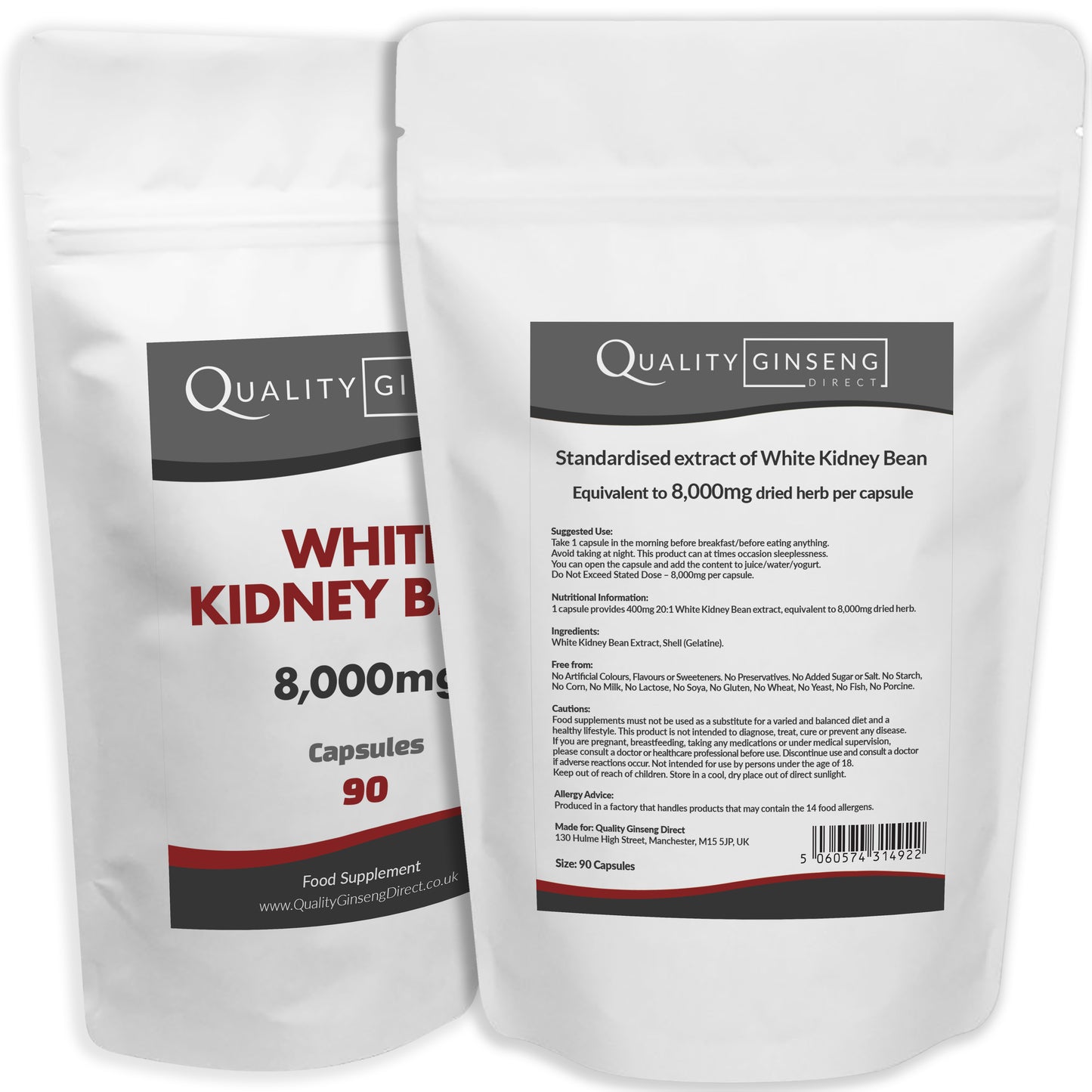 White Kidney Bean  | 8,000mg Capsules | Size: 90 Capsules | Powerful Formula